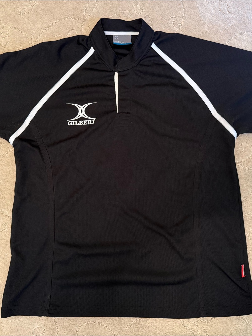 Gilbert Rugby Shirt Men’s XL Black White Performance Polo Jersey